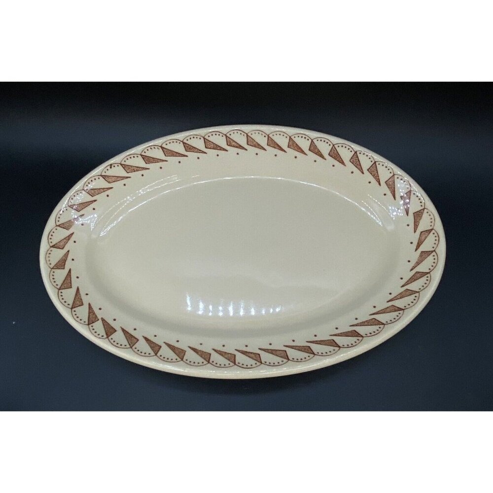 Vintage Wallace Chine Dotine Geometric Pattern Restaurant Platter 11.25 X 7.75”